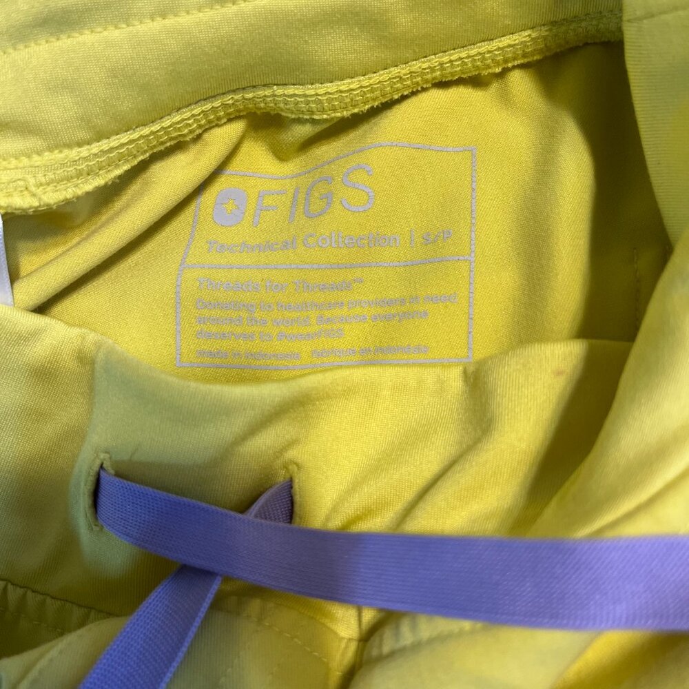 Figs High Waist Zamora Jogger Scrub Pants Nurse Doctor Lifesaver Yellow Small - Picture 2 of 12